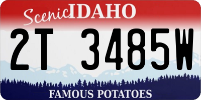 ID license plate 2T3485W