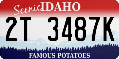 ID license plate 2T3487K