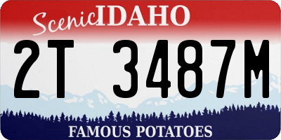 ID license plate 2T3487M