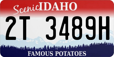 ID license plate 2T3489H