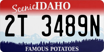 ID license plate 2T3489N