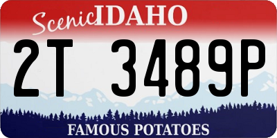 ID license plate 2T3489P