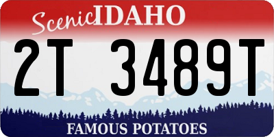 ID license plate 2T3489T
