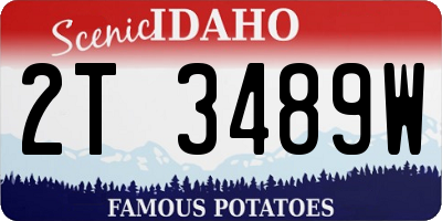 ID license plate 2T3489W