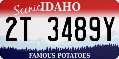 ID license plate 2T3489Y