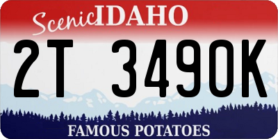 ID license plate 2T3490K