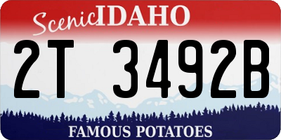 ID license plate 2T3492B