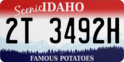 ID license plate 2T3492H
