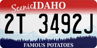 ID license plate 2T3492J