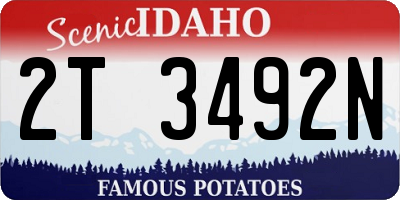 ID license plate 2T3492N