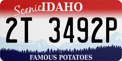 ID license plate 2T3492P