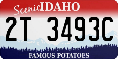 ID license plate 2T3493C