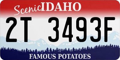 ID license plate 2T3493F