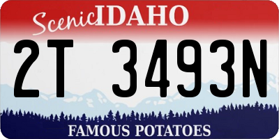 ID license plate 2T3493N