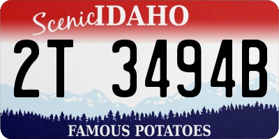 ID license plate 2T3494B
