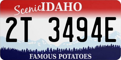 ID license plate 2T3494E