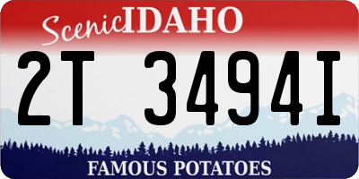 ID license plate 2T3494I