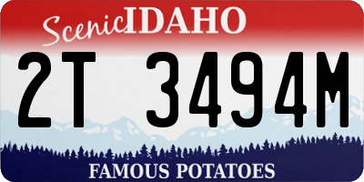 ID license plate 2T3494M