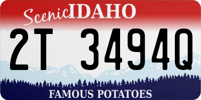 ID license plate 2T3494Q