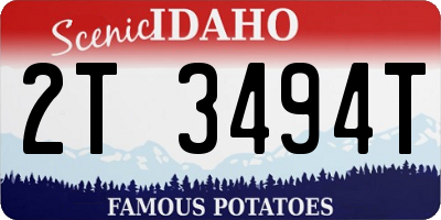 ID license plate 2T3494T