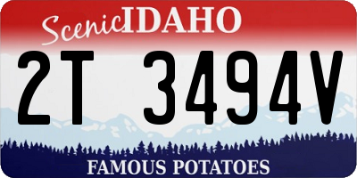 ID license plate 2T3494V