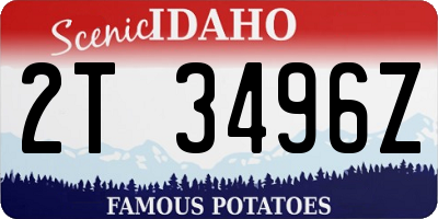 ID license plate 2T3496Z