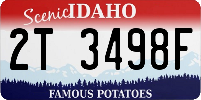 ID license plate 2T3498F