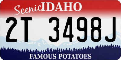 ID license plate 2T3498J