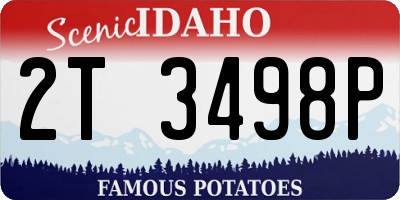 ID license plate 2T3498P