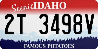 ID license plate 2T3498V