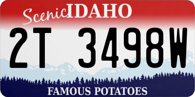ID license plate 2T3498W