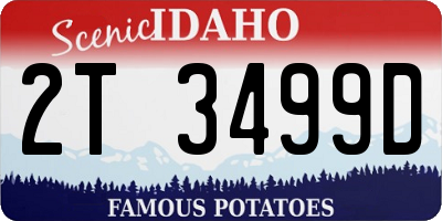 ID license plate 2T3499D