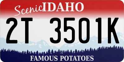 ID license plate 2T3501K