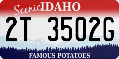 ID license plate 2T3502G