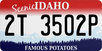 ID license plate 2T3502P