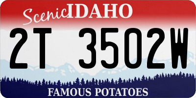 ID license plate 2T3502W