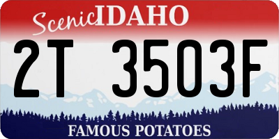 ID license plate 2T3503F