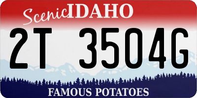 ID license plate 2T3504G