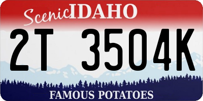 ID license plate 2T3504K