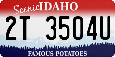 ID license plate 2T3504U