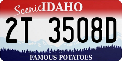 ID license plate 2T3508D