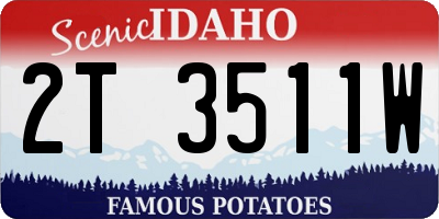 ID license plate 2T3511W