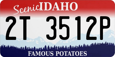 ID license plate 2T3512P