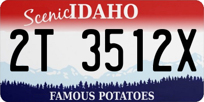ID license plate 2T3512X