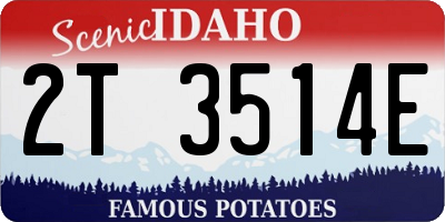 ID license plate 2T3514E