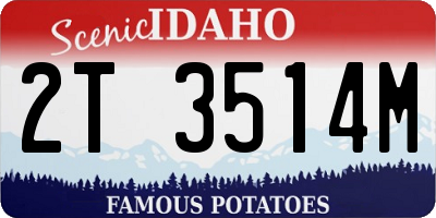 ID license plate 2T3514M