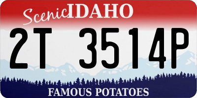ID license plate 2T3514P