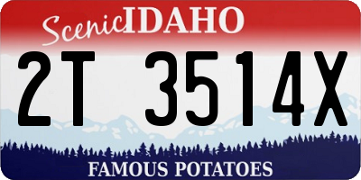 ID license plate 2T3514X