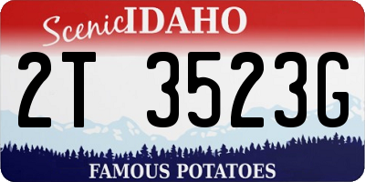 ID license plate 2T3523G