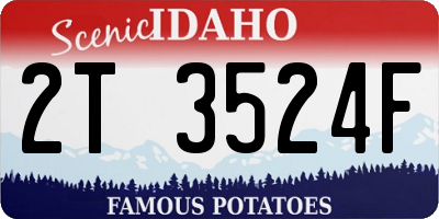 ID license plate 2T3524F